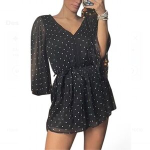 Abercrombie & Fitch Polka Dot Black & White Romper - Size S